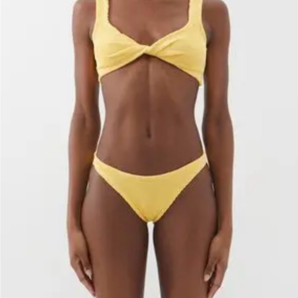 Hunza G Yellow Twist Bralette Bikini Set